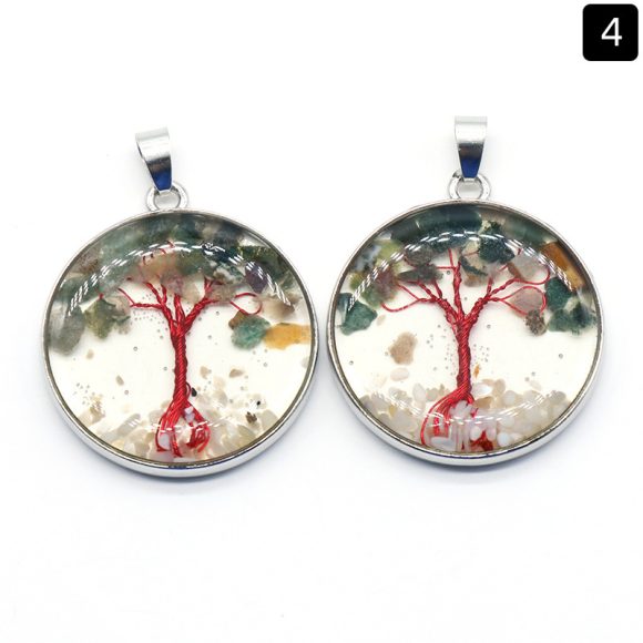 33mm Lucky Tree Gravel Pendant Natural Crystal Stone DIY Hanging Ornament - Image 4