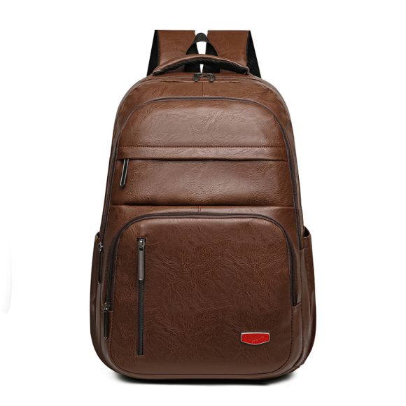 PU Soft Leather Backpack Large Capacity Men - Image 5