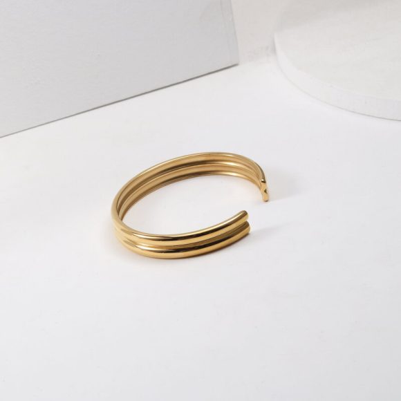Double Curved Titanium Steel Bracelet - Image 2