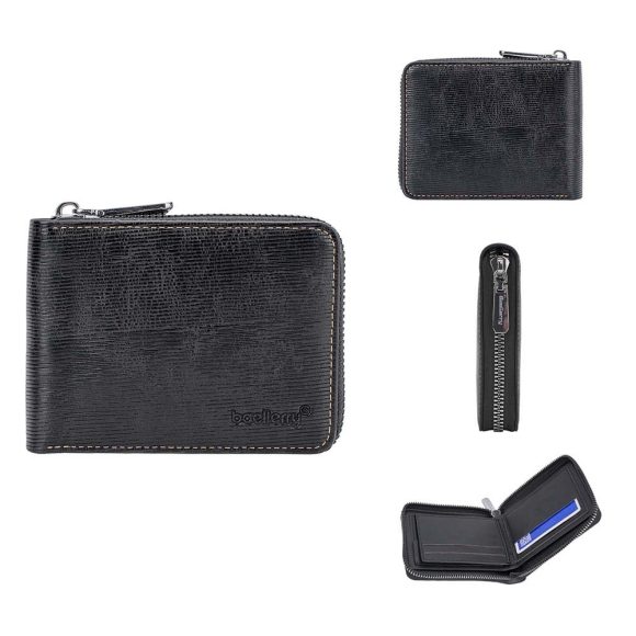 Leather Anti-theft Credit Card Zipper Wallet - Image 3