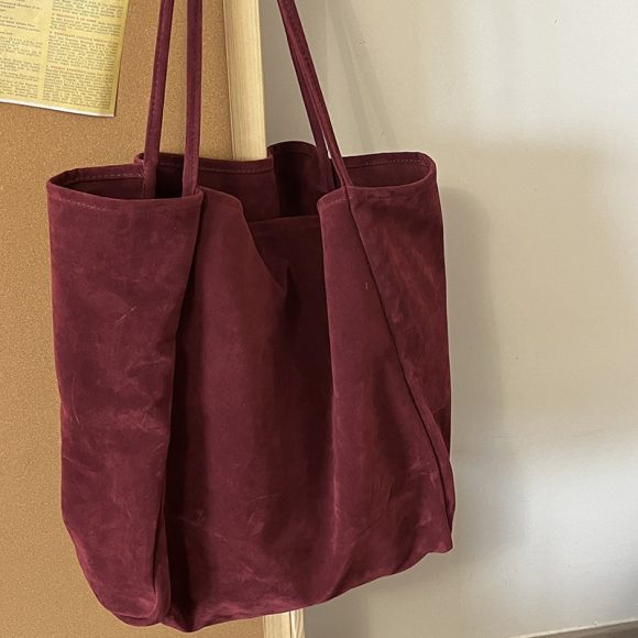 Autumn And Winter Large Capacity Suede Idle Style Shoulder Bag Versatile Handheld Shopping Bag - Image 3