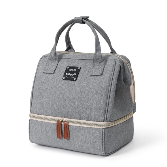 Double-layer Dry Wet Separation Portable Shoulder Baby Diaper Bag Multi-functional Breast Milk Storage Bag - Image 4