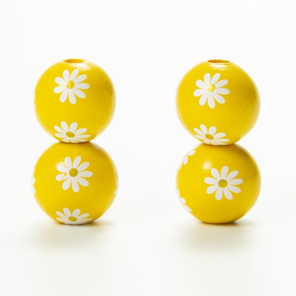 Source Factory Small Daisies Colorful Wood Beads Hemp Rope Flow Hematwood Bead String Handmade - Image 3