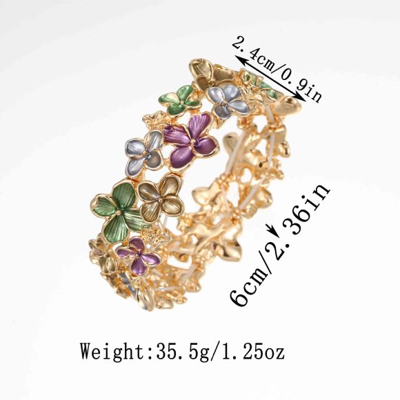 Enamel Little Sakura Elastic Bracelet Women's High-grade All-match Alloy Bracelet - Image 2