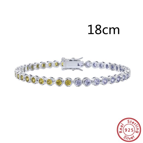 S925 Sterling Silver Two-tone Zircon Fashion All-match Bracelet - Image 2