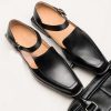 Hollow Breathable Plus Size Square Head Men's Sandals