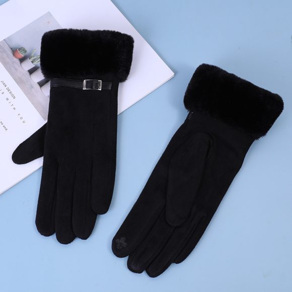 Outdoor Cycling Touch Screen Fleece Thickening Suede Gloves - Image 7