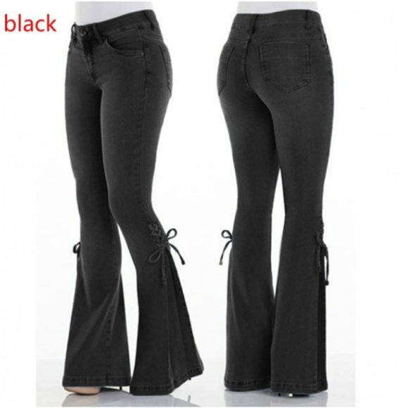 Ladies jeans mid-waisted denim trousers stretch jeans - Image 7
