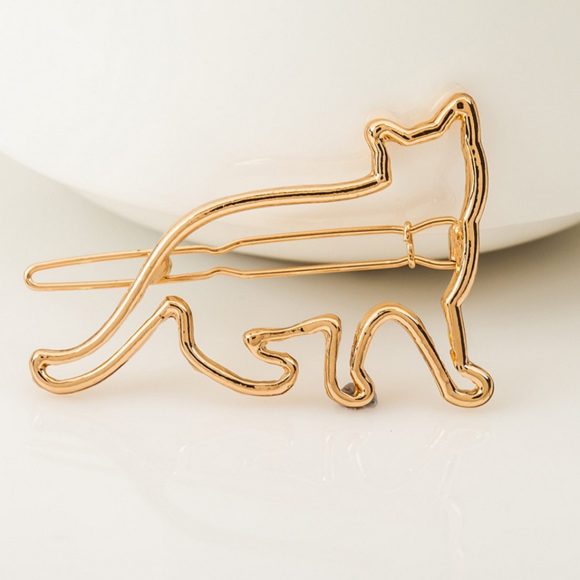 Metal hollow KT cat hairpin alloy frog clip hairpin clip hair accessories - Image 2