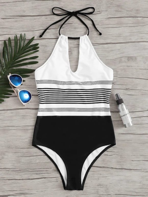 One-piece striped swimsuit - Image 4