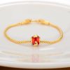 Alluvial Gold Ancient Gold Color Pure Copper Blessing Card Lucky Beads Bracelet - Image 2