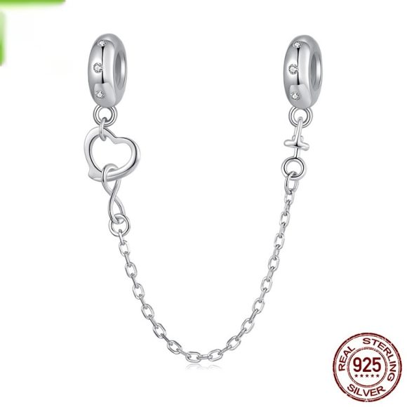 Silver Ziyun Infinite Love Silicone Safety Chain 925 Silver DIY Bracelet String Beads Sub-accessories Charm Mother's Day - Image 6