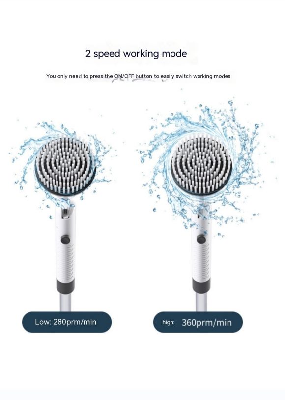 7-in-1 Wireless Cleaning Brush Long Handle Retractable Bathroom Toilet Floor Electric Brush - Image 9