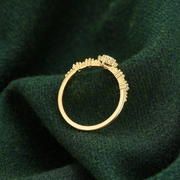 European And American Entry Lux Flower Rhinestone-embedded Closed 925 Silver High-grade Romantic Proposal Ring - Image 9