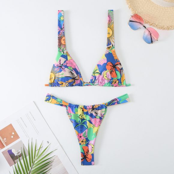Women's Printed Multi-color Bikini Swimsuit - Image 3