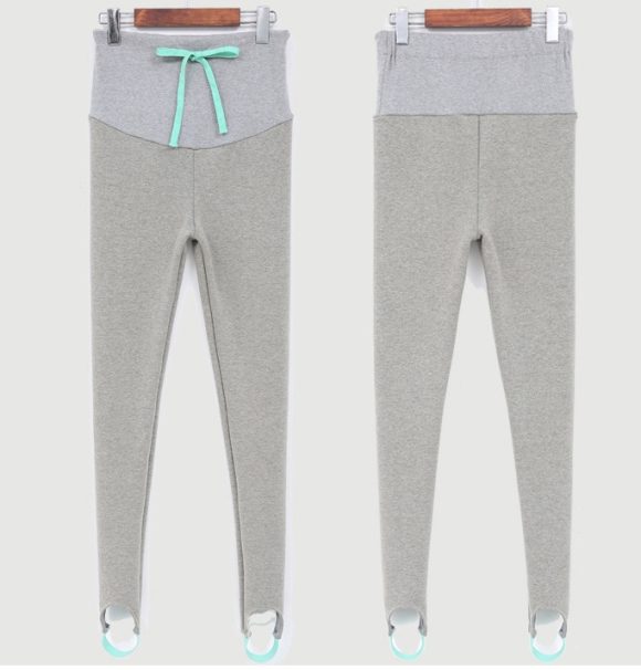 South Korea maternity new winter pregnant women foot leggings and cashmere trousers abdomen supporting feet thick spot - Image 3