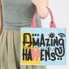 Sweet Cool Color Contrasting Letter Handheld Small Square Bag