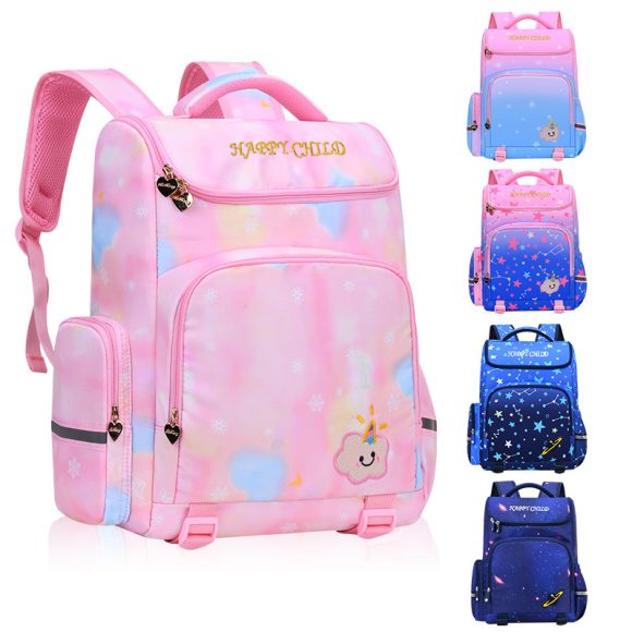 Children's Schoolbag Starry Sky Gradient Spine Protection Burden Alleviation Backpack - Image 3