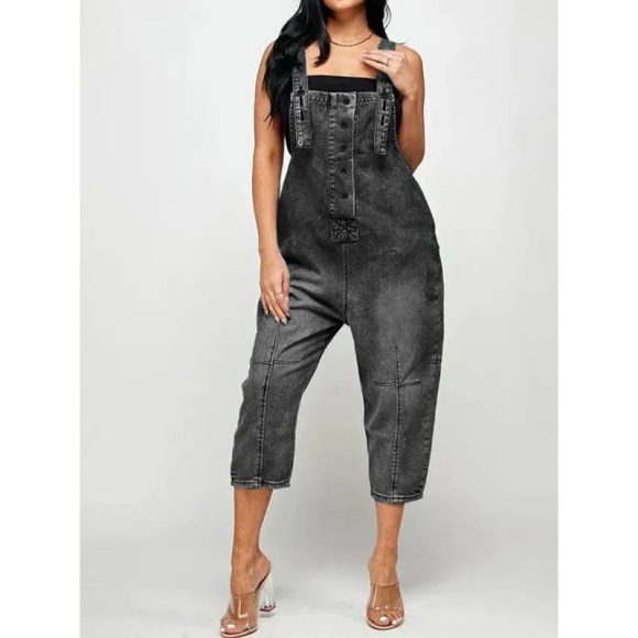 Women's Clothing Fashion Casual Siamese Suspender Jeans Women - Image 9