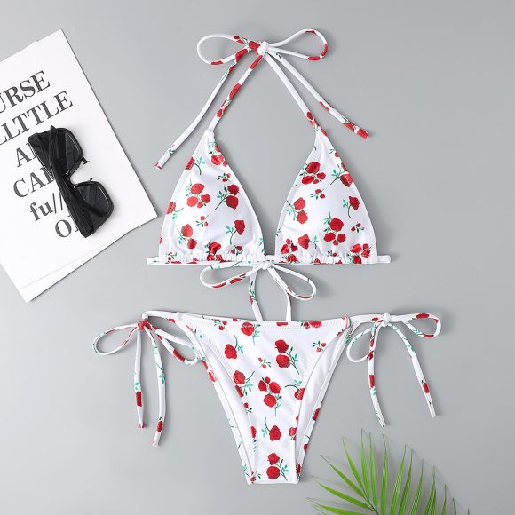 Women's Multicolor Printed Split Swimsuit Bikini - Image 7