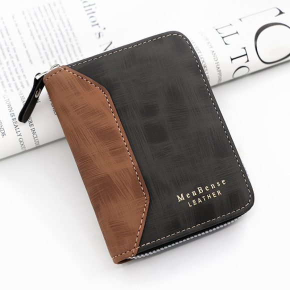 Frosted Men's Short Chain Wallet Vertical Coin Purse Card Holder - Image 3
