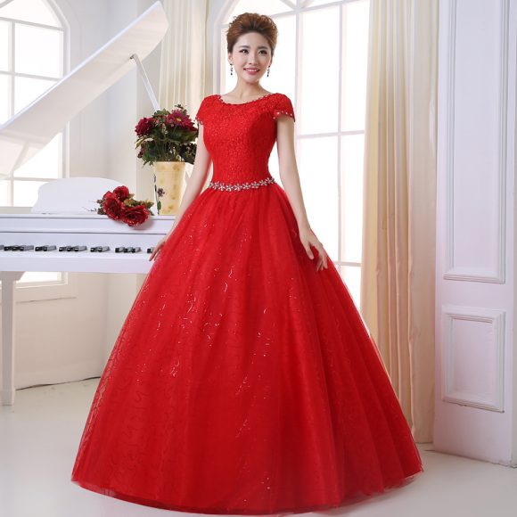 2021Wedding Dress Lace Shoulder Slim Fit Big Code - Image 2