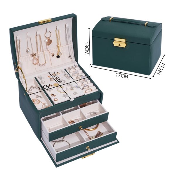 Three-layer Retro Jewelry Box With Lock - Image 2