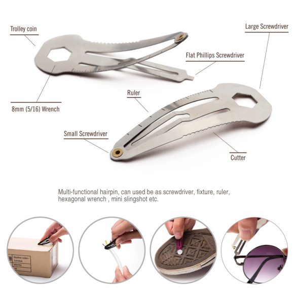 Stainless Steel Solid Color Multifunctional EDC Barrettes - Image 4