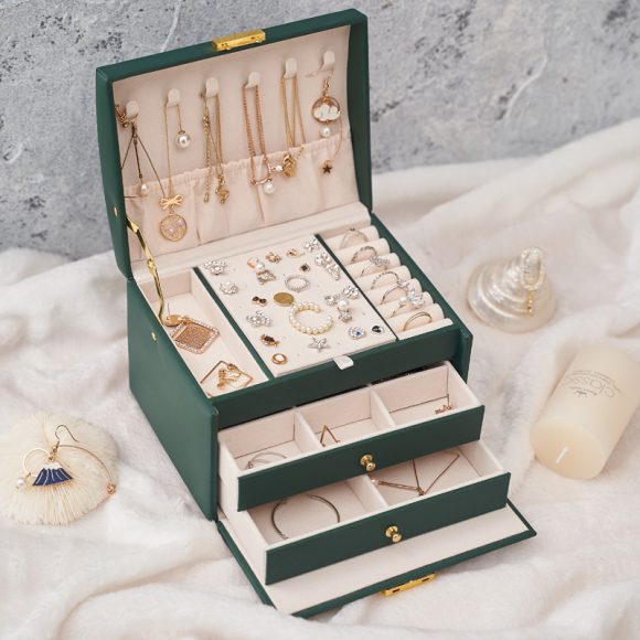 Three-layer Retro Jewelry Box With Lock - Image 4