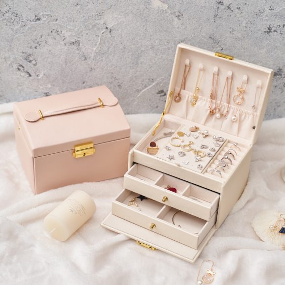 Three-layer Retro Jewelry Box With Lock - Image 3