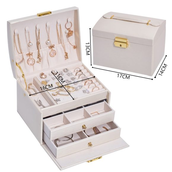 Three-layer Retro Jewelry Box With Lock - Image 5
