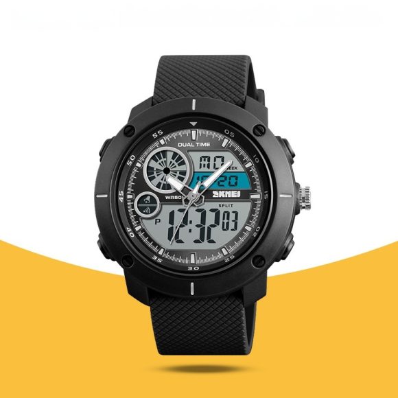 Waterproof Double Display Watch Outdoor Sports Student Double Time Calendar Chronograph Electronic Watch - Image 3
