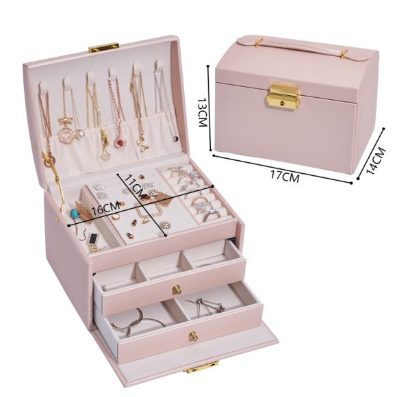 Three-layer Retro Jewelry Box With Lock - Image 7