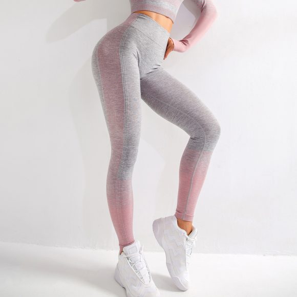 Gym High Waist Leggings Women Knitted Workout Running Yoga Pants - Image 4