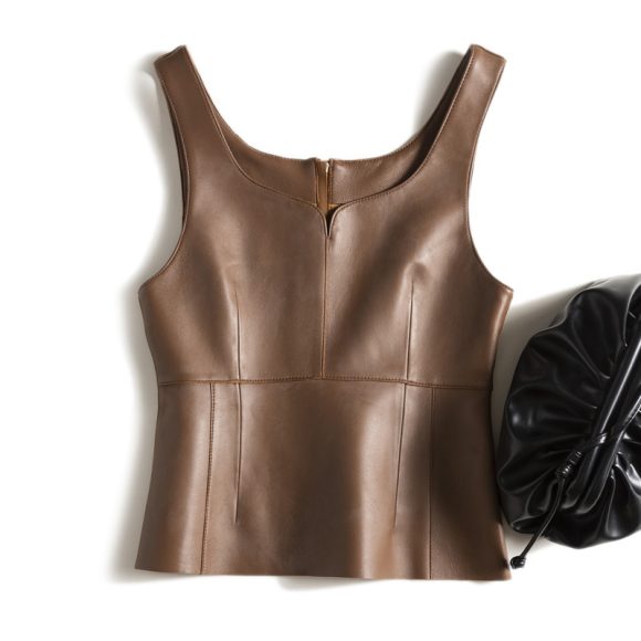 Outer Wear Genuine Leather Small Sling Vest Coat - Image 6