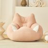 Solid Color Removable And Washable Teddy Hair Beanbag Cover - Image 3