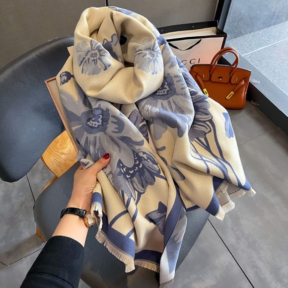 Double-sided Winter Thicken Thermal Scarf Temperament Shawl Outer Match - Image 3