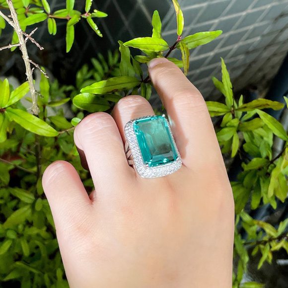 New Creative Rectangular Geometric Ring - Image 4