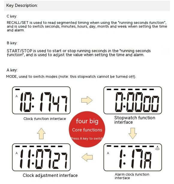 Running Workout Training Digital Display Single-channel Memory Stopwatch - Image 10
