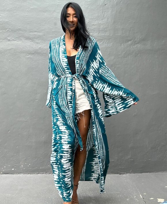 Printed Sexy Loose Sun Protection Bikini Blouse - Image 9