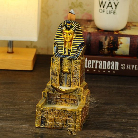 Creative Ancient Egypt Backflow Incense Burner Resin Crafts Home Buddha Ornament - Image 5
