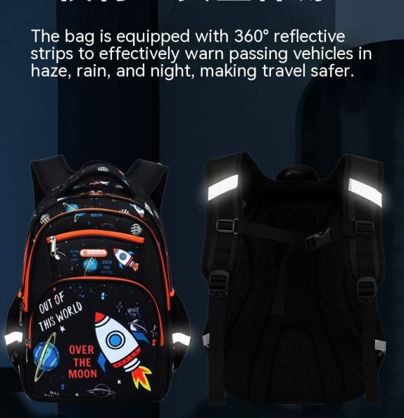 Primary School Boys Large Capacity Children's Backpack Space Schoolbag - Image 4