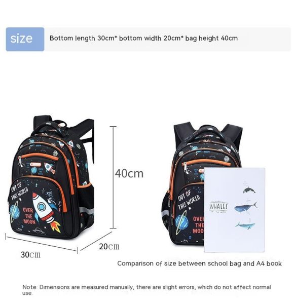 Primary School Boys Large Capacity Children's Backpack Space Schoolbag - Image 2