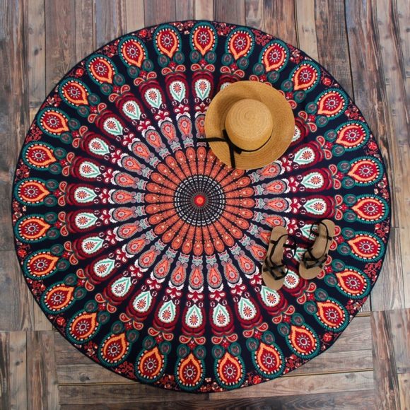 Printed Round Beach Towels And Yoga Mat - Image 3