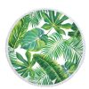 Palm Leaf Round Beach Towel Forest Palm Leaf Beach Towel Shawl Cushion Microfiber - Image 3