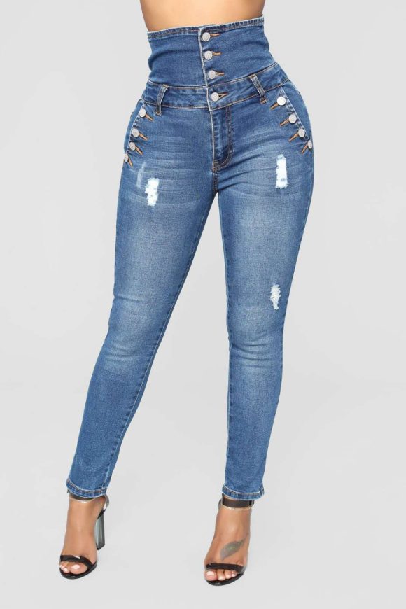 Ripped hole fashion Jeans Women High Waist skinny pencil Denim Pants Elastic Stretch embroidery sexy Jeans women high street - Image 4