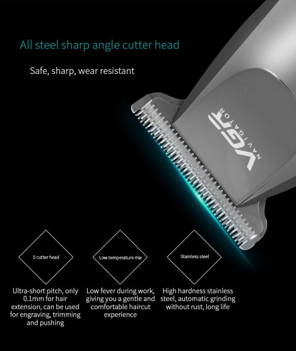 V30 Professional Waterproof Hair TrimmerDisplay Men's Hair Clipper Grooming Low Noise Clipper Titanium Ceramic Blade Adult Razor - Image 5