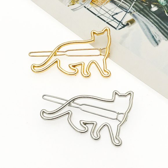 Metal hollow KT cat hairpin alloy frog clip hairpin clip hair accessories - Image 5