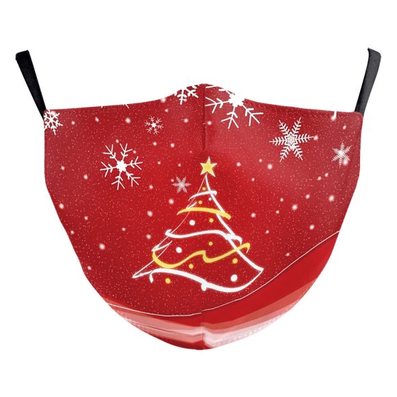 Snowflake Christmas Red Digital Printing Double-layer Dust Mask - Image 4