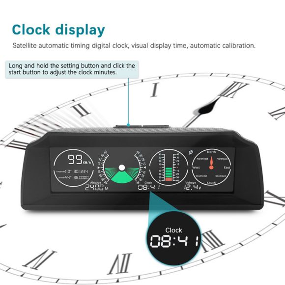 GPS GO 2 Universal Car HUD Monitoring Speed Level Gradient Compass - Image 8
